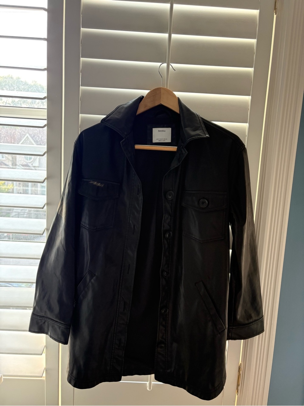 Bershka Black Faux Leather Jacket